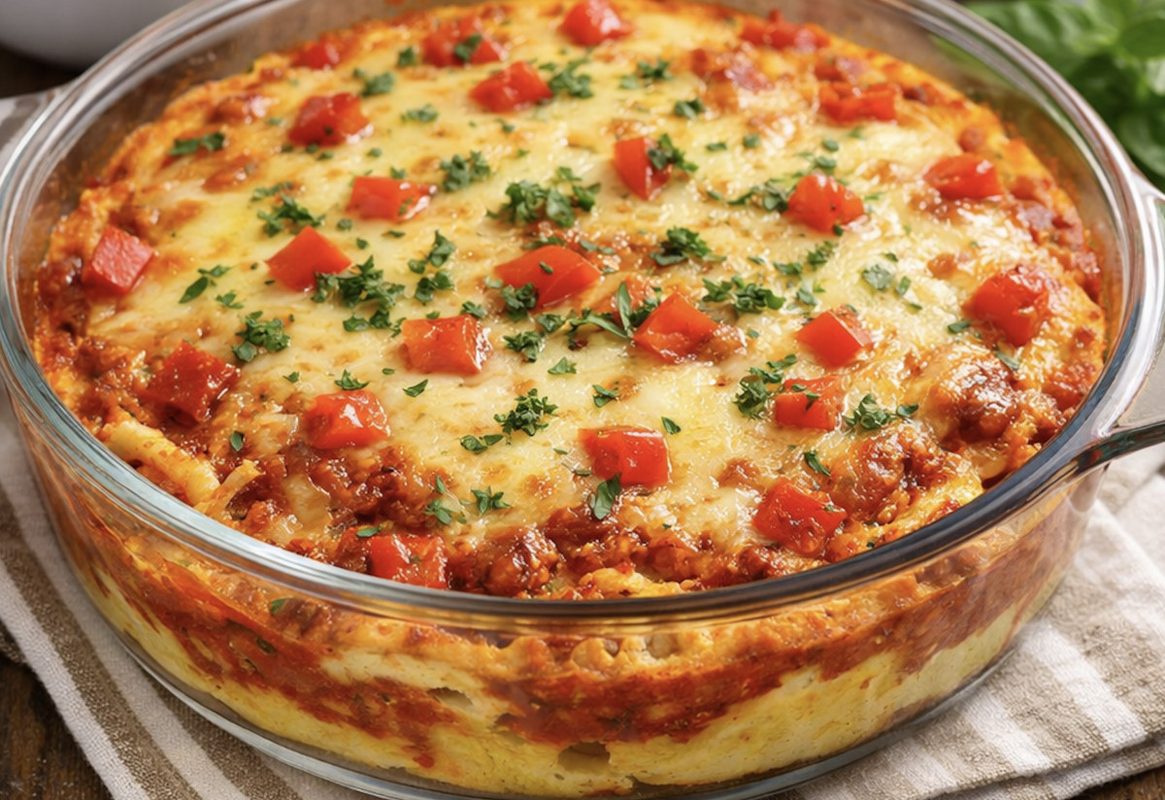 Omelette au four à la sauce à spaghetti