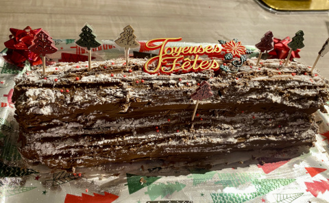 Bûche de Noël chocolat et framboise