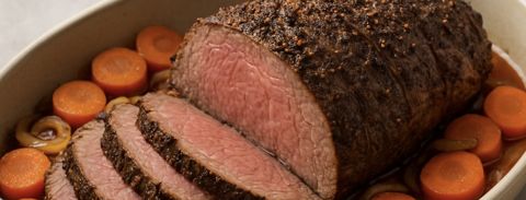 Rôti de bœuf à l’oignon et carottes